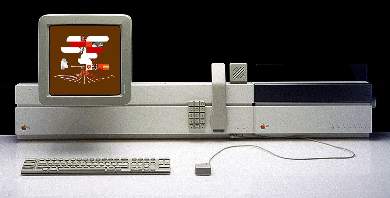 Haoyan of America legacy websites on 80's Apple prototype computer